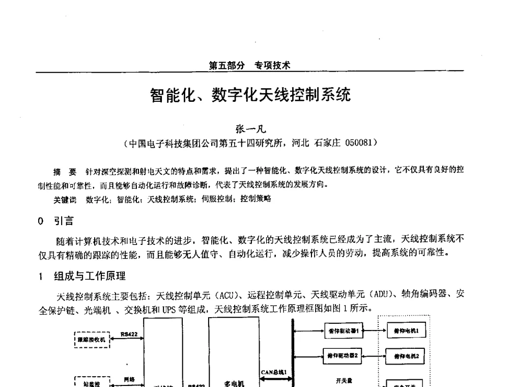 智能化、数字化天线控制系统 - 第二十八届全国通信与信息技术学术年会
