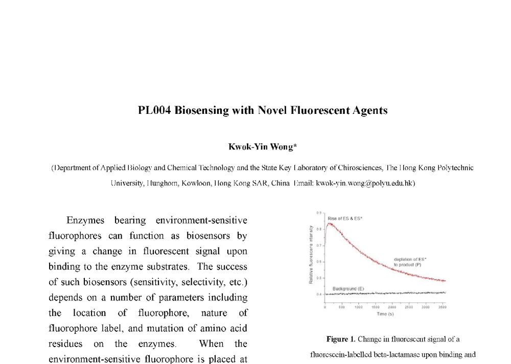 Biosensing with Novel Fluorescent Agents - 第十二届全国化学传感器学术会议