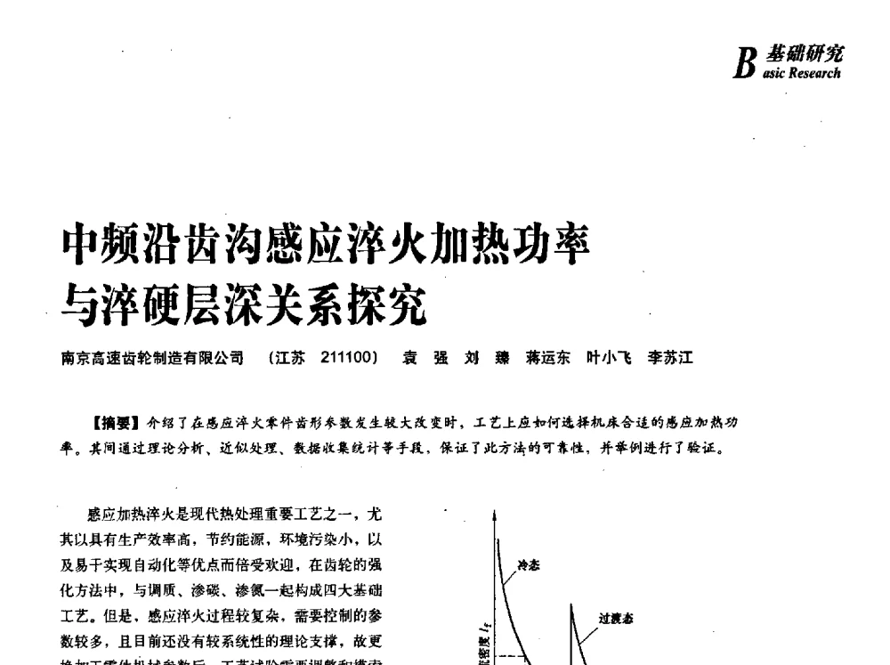 中频沿齿沟感应淬火加热功率与淬硬层深关系探究 - 2013年先进节能热处理技术与装备研讨会