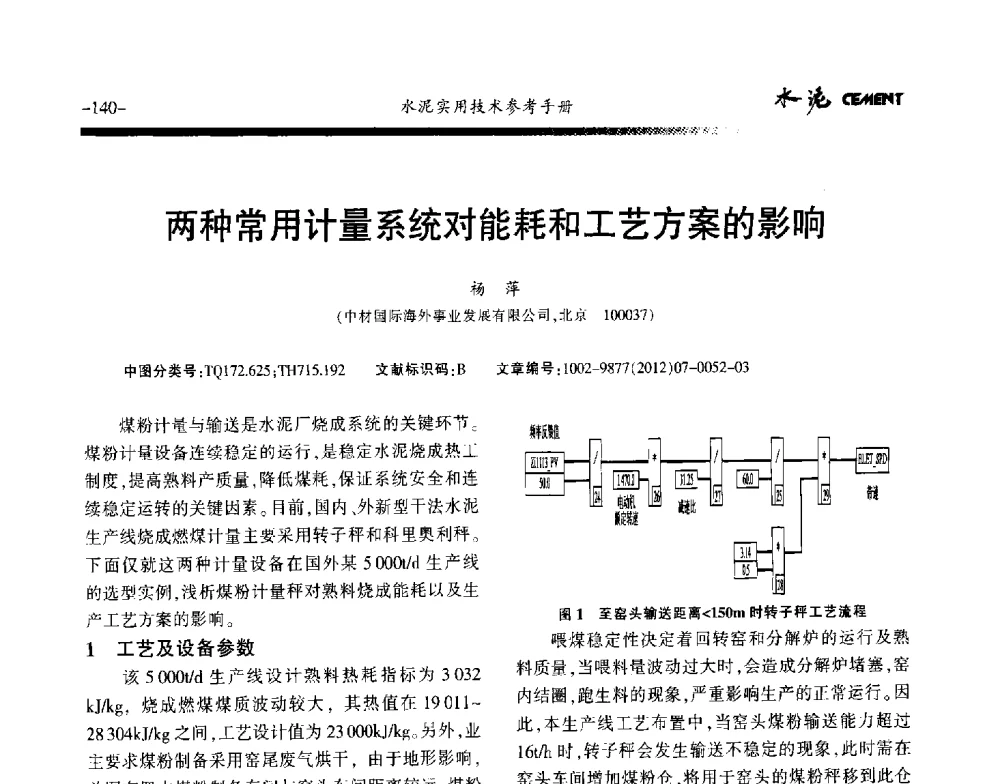 两种常用计量系统对能耗和工艺方案的影响 - 第八届水泥技术交流会