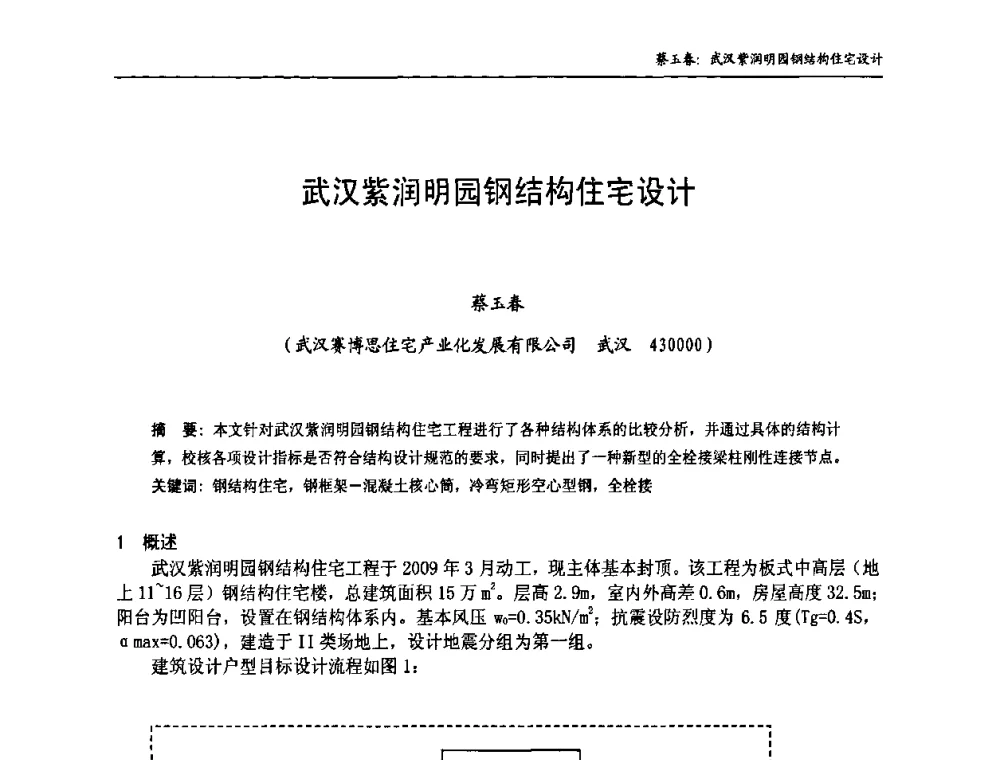 武汉紫润明园钢结构住宅设计 - 中国钢结构协会房屋建筑钢结构分会2009年学术年会