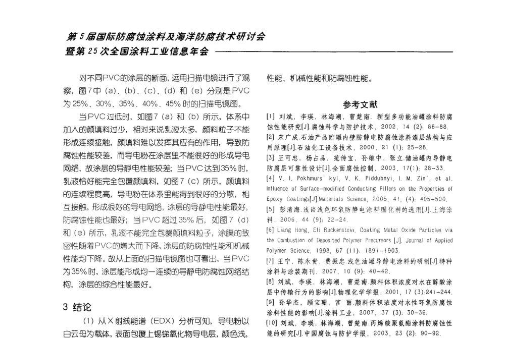 纳米浆料对浅色水性防静电防腐蚀涂料性能的影响 - 第五届国际防腐蚀涂料及海洋防腐技术研讨会暨第25次全国涂料工业信息年会