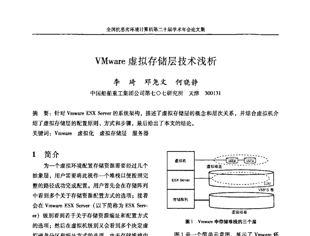 VMware虚拟存储层技术浅析 - 全国抗恶劣环境计算机第二十届学术年会
