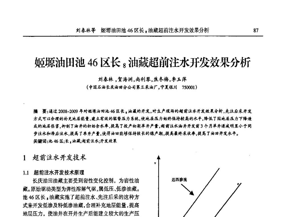 姬塬油田池46区长8油藏超前注水开发效果分析 - 第六届宁夏青年科学家论坛