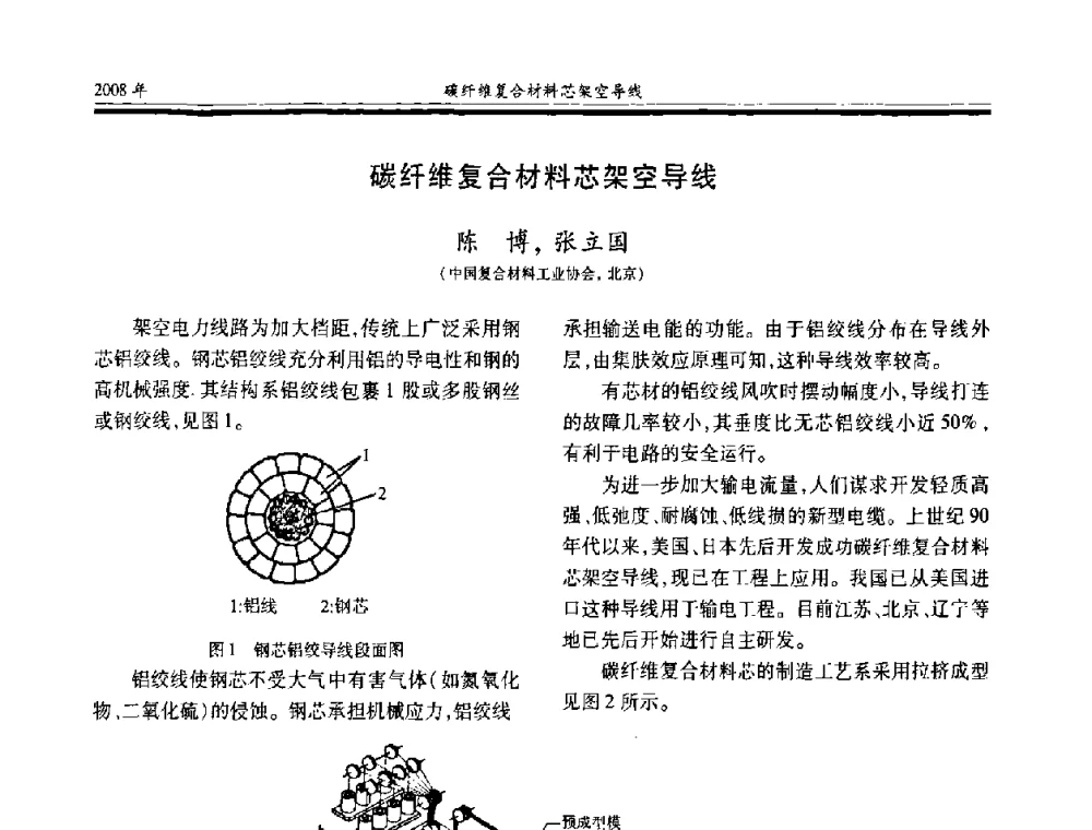 碳纤维复合材料芯架空导线 - 第十七届玻璃钢_复合材料学术年会