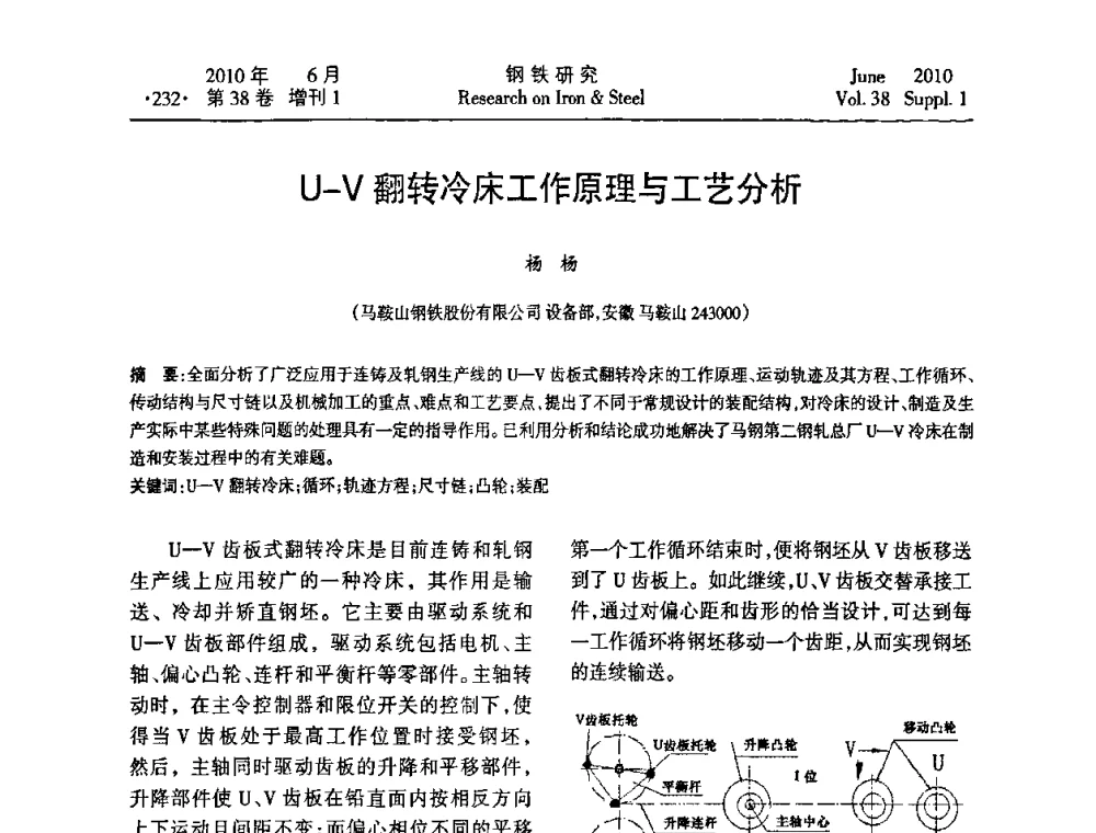U-V翻转冷床工作原理与工艺分析 - 第二十届全国薄板宽带生产技术信息交流会