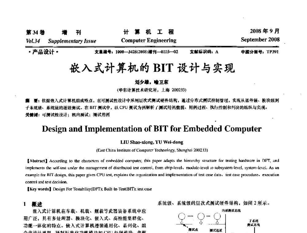 嵌入式计算机的BIT设计与实现 - 华东计算技术研究所建所50周年庆学术交流会