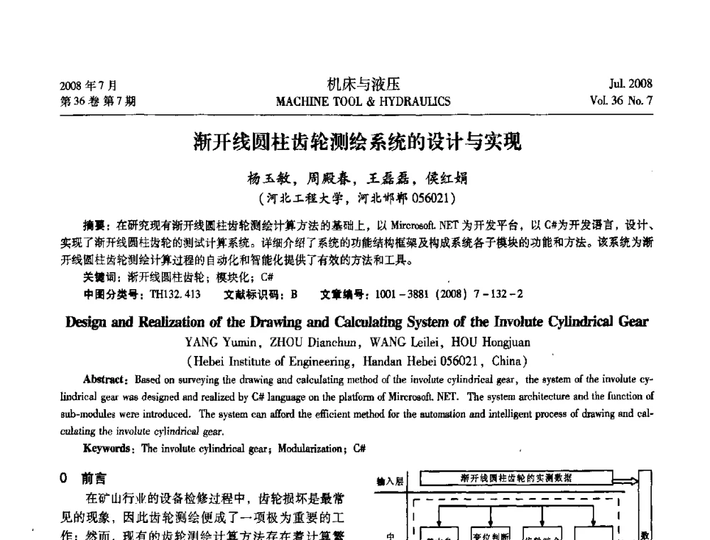 渐开线圆柱齿轮测绘系统的设计与实现 - 2008中国人工智能学会智能检测与运动控制会议