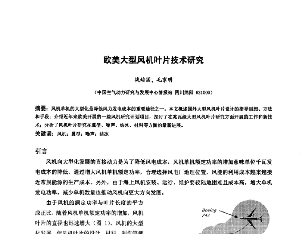 欧美大型风机叶片技术研究 - 第六届全国风能技术应用年会