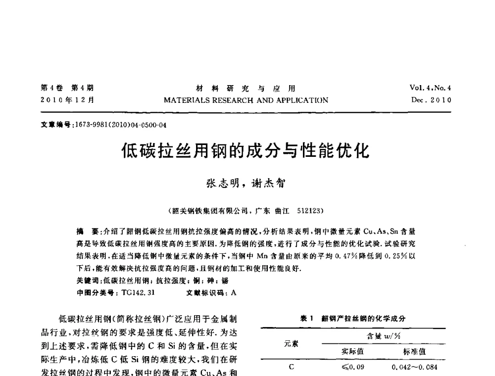 低碳拉丝用钢的成分与性能优化 - 2010年全国低碳技术与材料产业发展研讨会