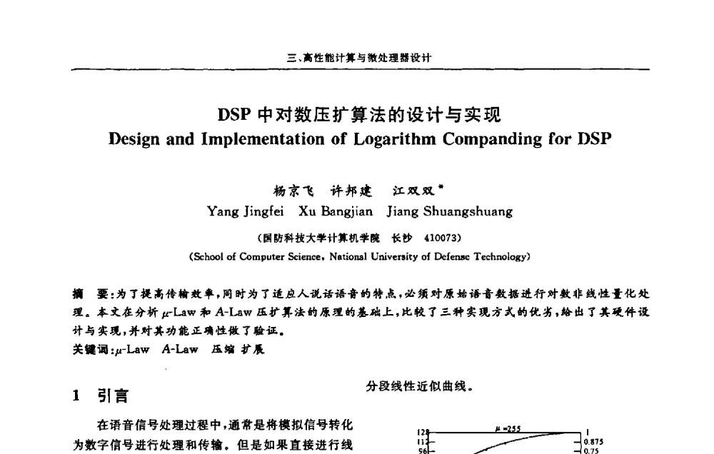 DSP中对数压扩算法的设计与实现 - 第十三届计算机工程与工艺会议(NCCET09’)