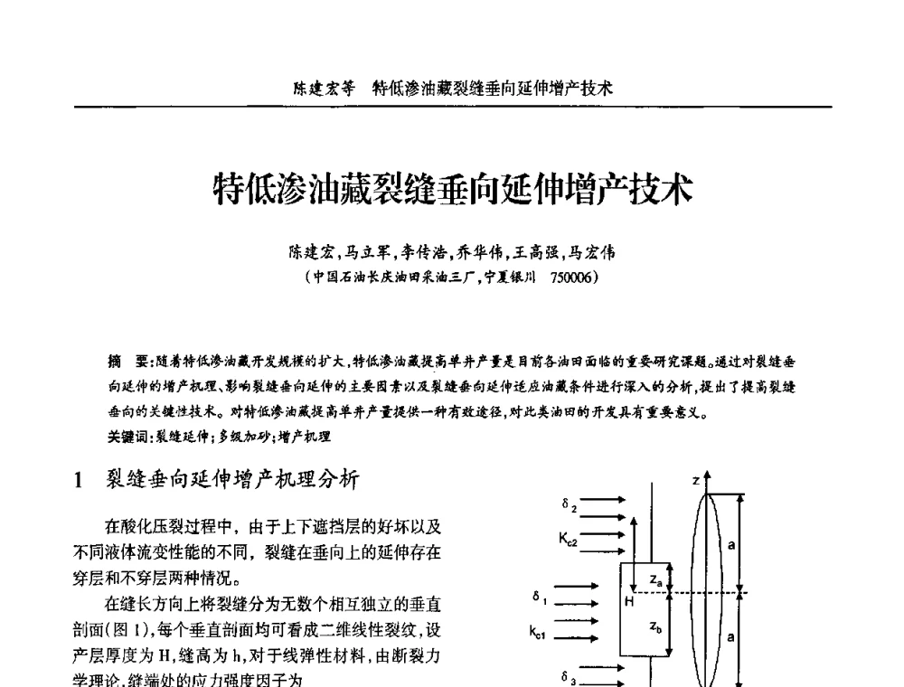 特低渗油藏裂缝垂向延伸增产技术 - 宁夏第五届青年科学家论坛