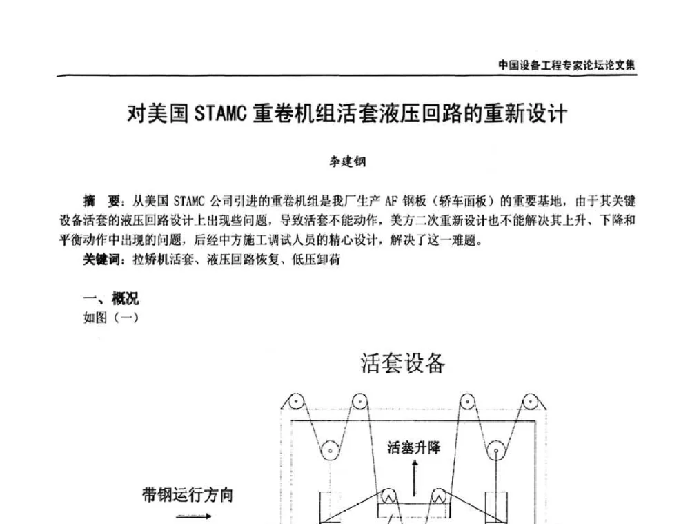 对美国STAMC重卷机组活套液压回路的重新设计 - 2009第三届中国设备工程专家论坛
