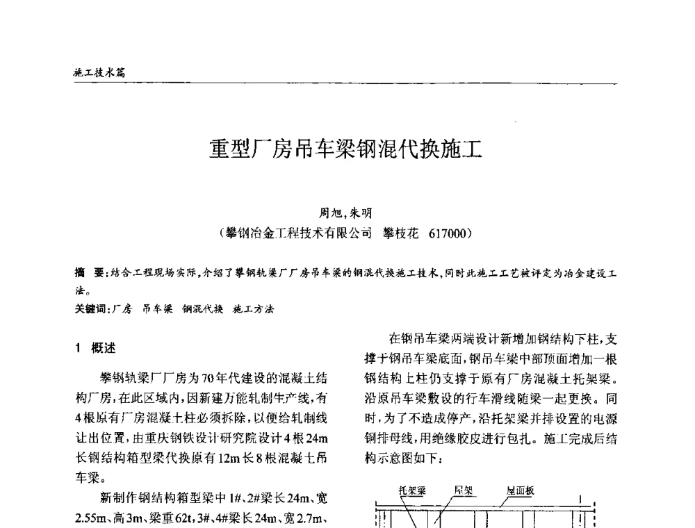 重型厂房吊车梁钢混代换施工 - ’2010全国钢结构学术年会