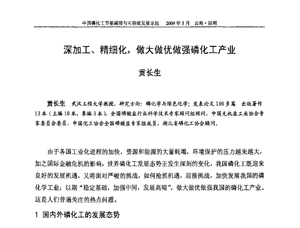 深加工、精细化_做大做优做强磷化工产业 - 中国磷化工节能减排与可持续发展论坛