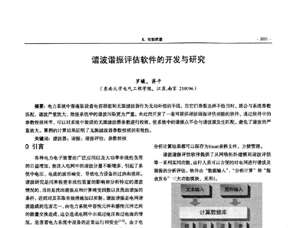 谐波谐振评估软件的开发与研究 - 中国高等学校电力系统及其自动化专业第二十四届学术年会