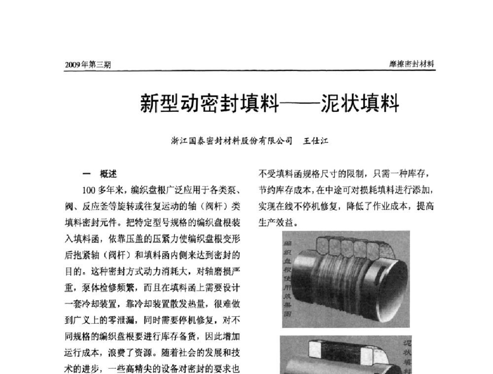 新型动密封填料——泥状填料 - 第十一届国际摩擦密封材料技术交流暨产品展示会