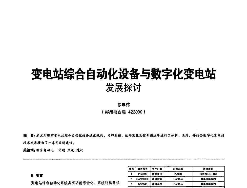变电站综合自动化设备与数字化变电站发展探讨 - 第二届IEC61850及数字化变电站高峰论坛
