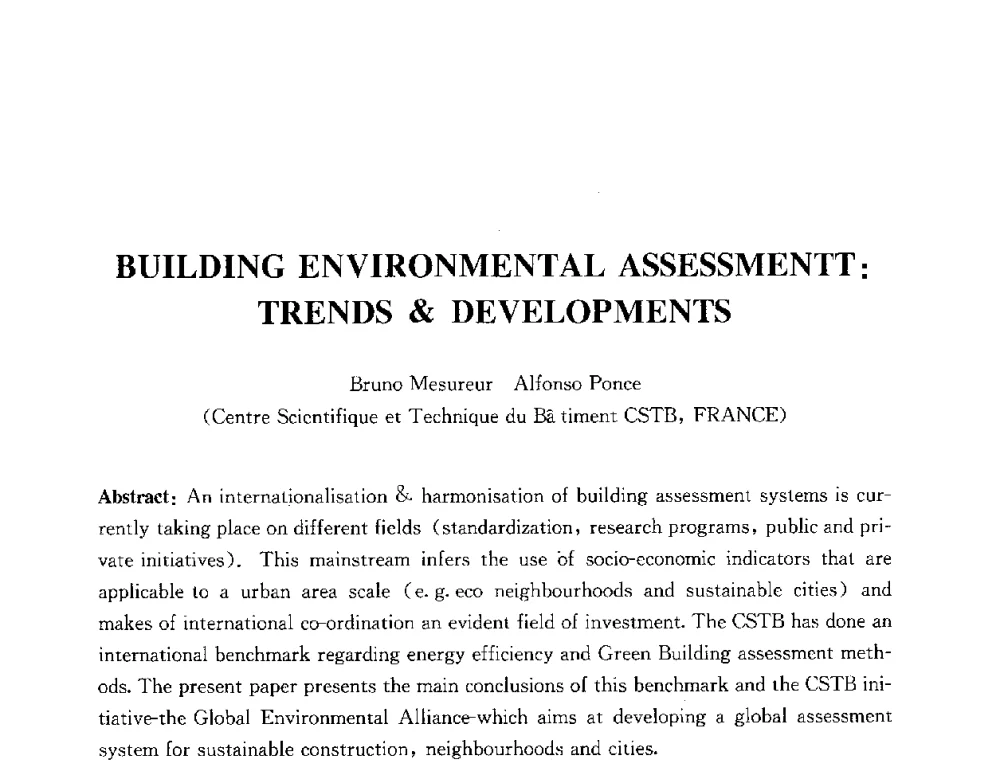 建立环境评估系统_趋势和发展 - 第四届国际智能、绿色建筑与建筑节能大会