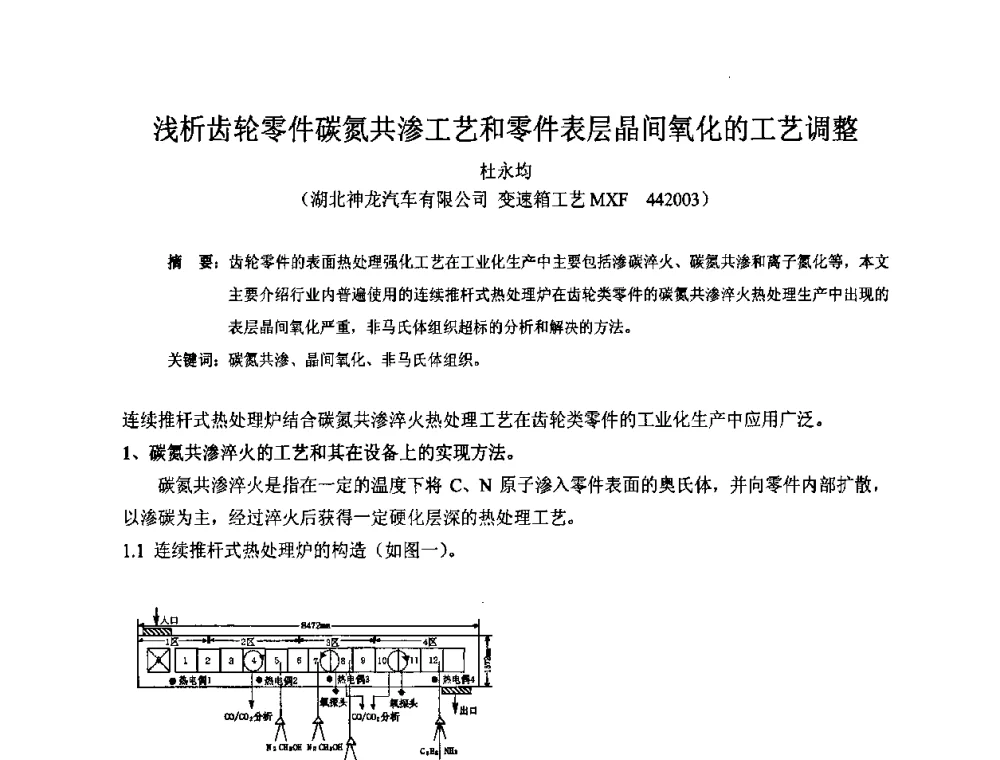 浅析齿轮零件碳氮共渗工艺和零件表层晶间氧化的工艺调整 - 2009中国热处理行业厂长经理会议