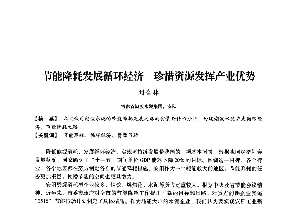 节能降耗发展循环经济珍惜资源发挥产业优势 - 中国建材工业经济研究会2010年年会