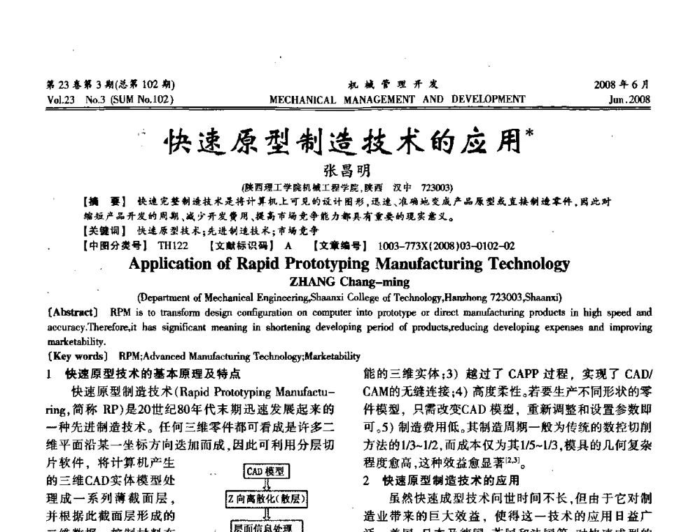 快速原型制造技术的应用 - 2008年十三省区市机械工程学会学术年会