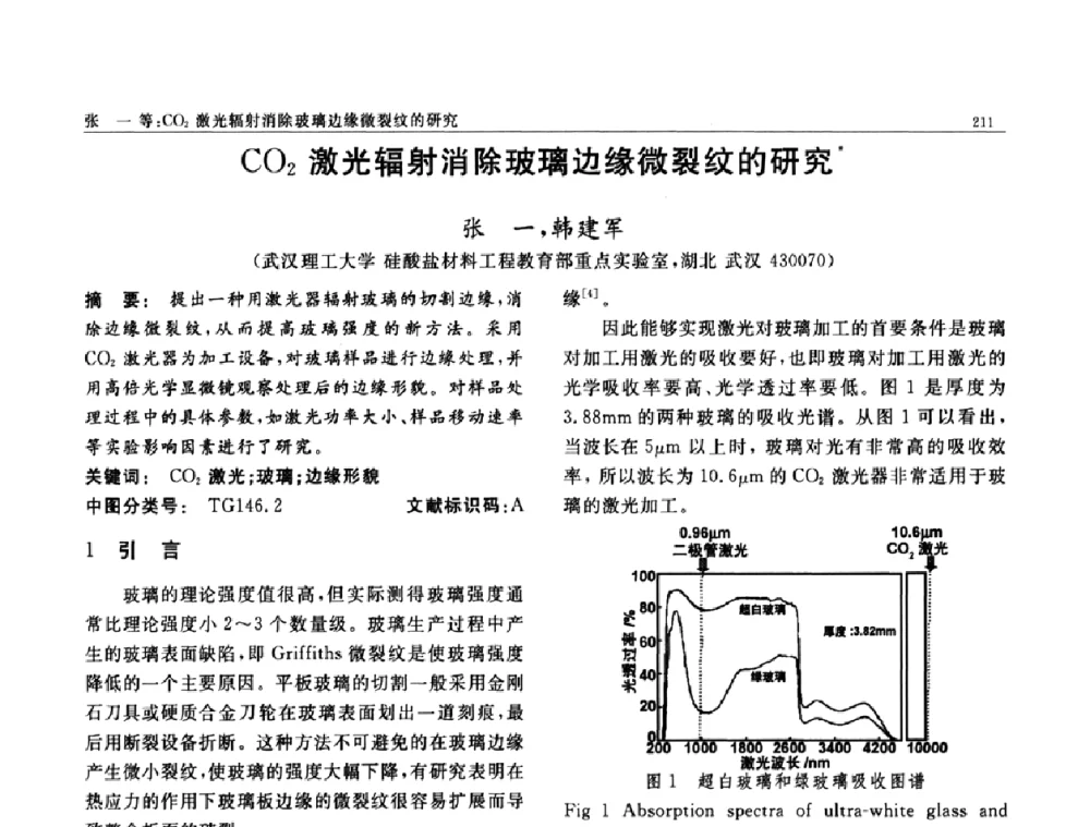 CO2激光辐射消除玻璃边缘微裂纹的研究 - 第七届中国功能材料及其应用学术会议