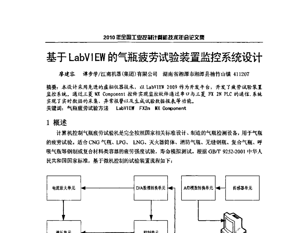 基于LabVIEW的气瓶疲劳试验装置监控系统设计 - 2010年全国工业控制计算机技术年会