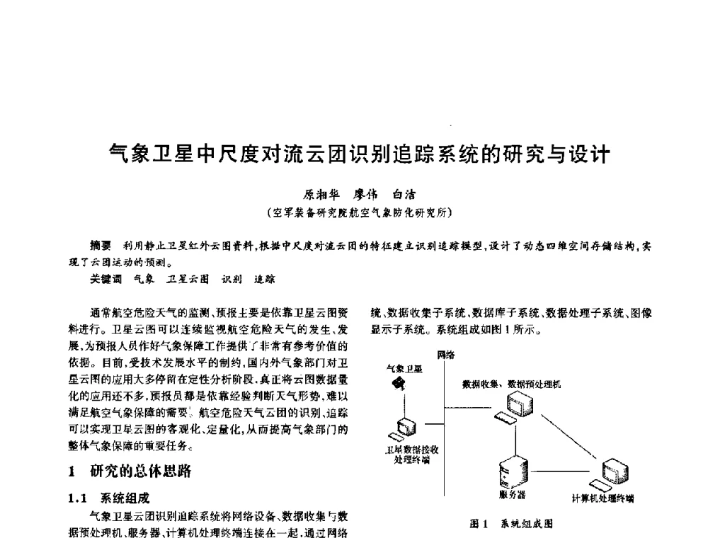 气象卫星中尺度对流云团识别追踪系统的研究与设计 - 中国电子学会电子系统工程分会第十五届信息化理论学术研讨会