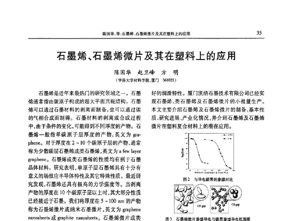石墨烯、石墨烯微片及其在塑料上的应用 - 2010年中国工程塑料复合材料技术研讨会