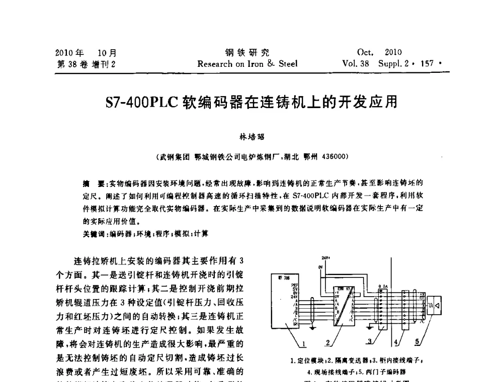 S7-400PLC软编码器在连铸机上的开发应用 - 2010年中南·泛珠三角炼钢连铸学术交流会