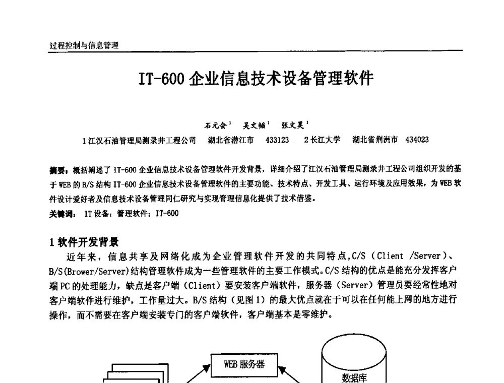 IT-600企业信息技术设备管理软件 - 中国石油和化工自动化第九届技术年会