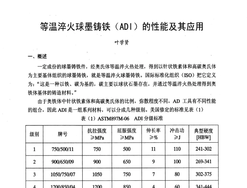 等温淬火球墨铸铁(ADI)的性能及其应用 - 第8届中国铸造科工贸大会