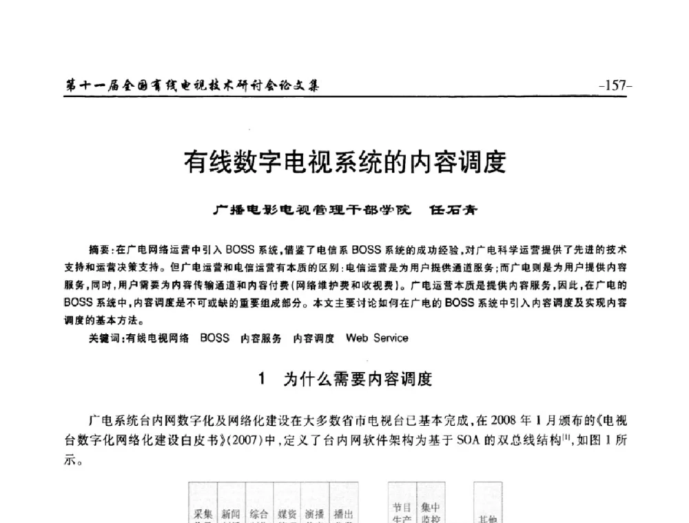 有线数字电视系统的内容调度 - 第十一届全国有线电视技术研讨会(NCTC·2009)
