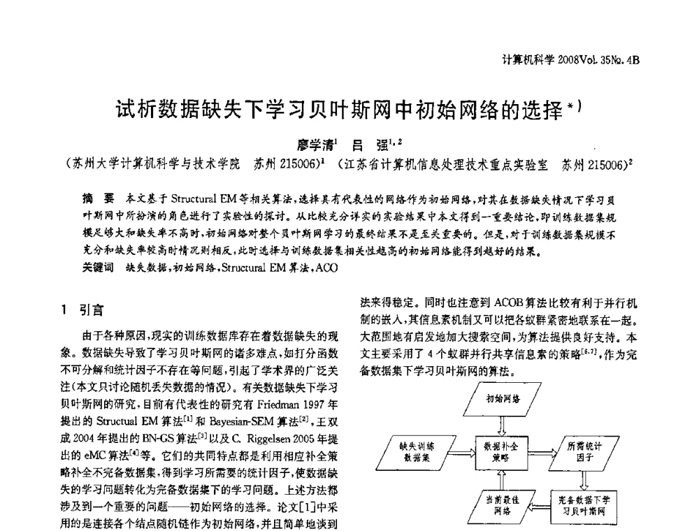 试析数据缺失下学习贝叶斯网中初始网络的选择 - 2008年中国信息技术与应用学术论坛