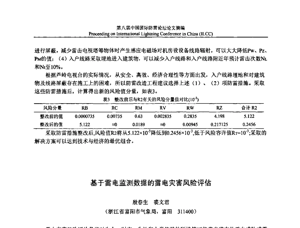 基于雷电监测数据的雷电灾害风险评估 - 第八届中国国际防雷论坛