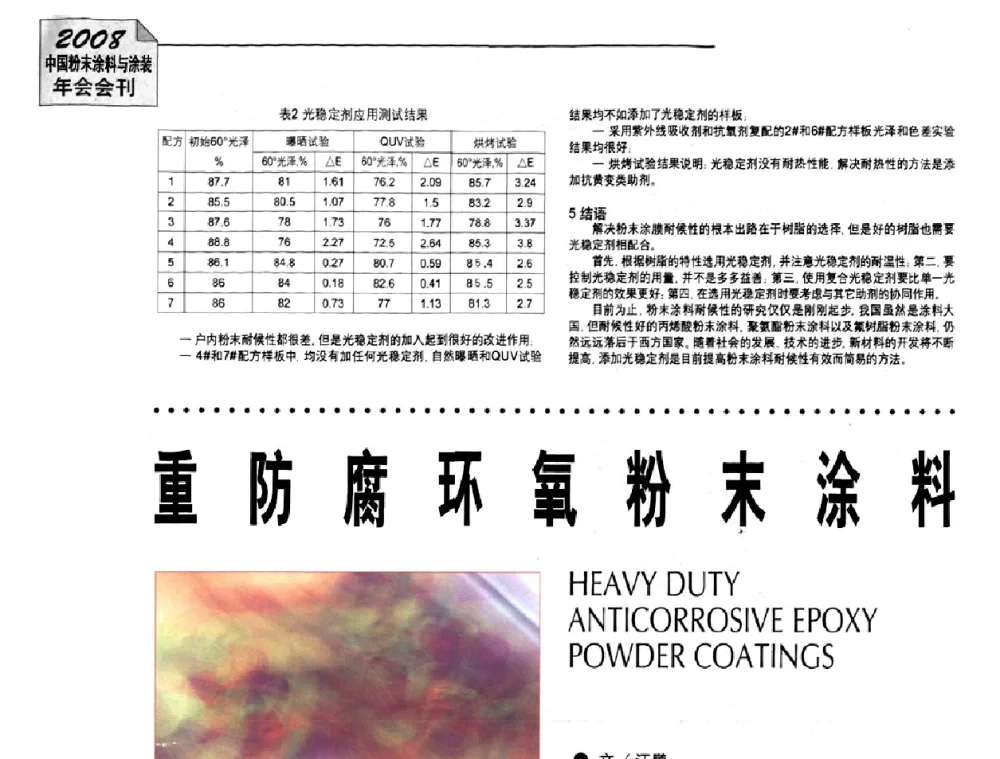 重防腐环氧粉末涂料 - 2008中国粉末涂料与涂装年会