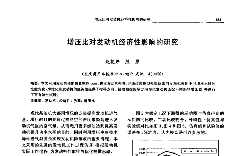 增压比对发动机经济性影响的研究 - 中国内燃机学会2009年学术年会暨中小功率柴油机分会、基础件分会联合学术年会