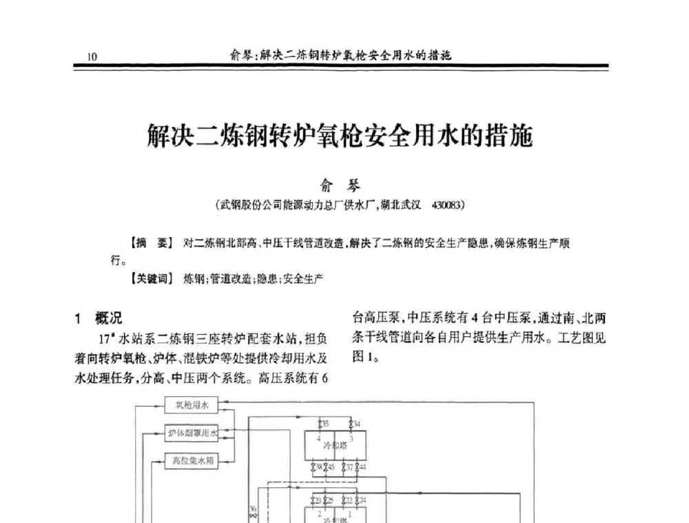 解决二炼钢转炉氧枪安全用水的措施 - 2008年全国冶金供排水专业年会
