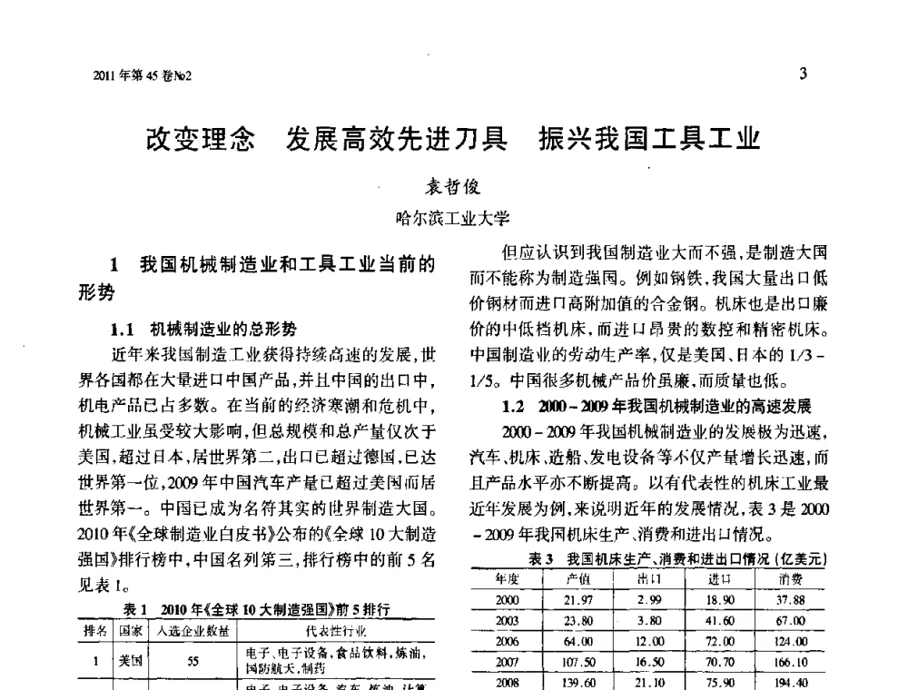改变理念发展高效先进刀具振兴我国工具工业 - 第四届现代切削与测量工程国际会议