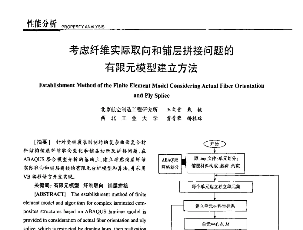 考虑纤维实际取向和铺层拼接问题的有限元模型建立方法 - 高性能复合材料结构制造与检测技术暨第五届全国复合材料性能测试与检测技术交流会