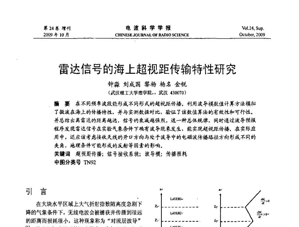 雷达信号的海上超视距传输特性研究 - 第19届全国电磁兼容学术会议