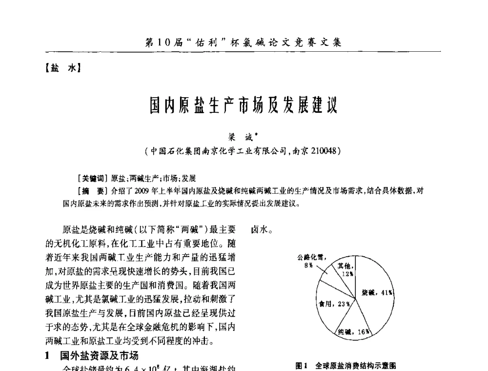国内原盐生产市场及发展建议 - 第27届全国氯碱行业技术年会暨第10届“佑利杯”论文交流会