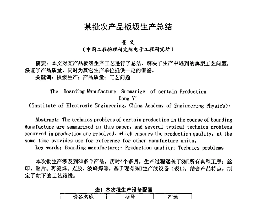 某批次产品板级生产总结 - 2008中国高端SMT学术会议