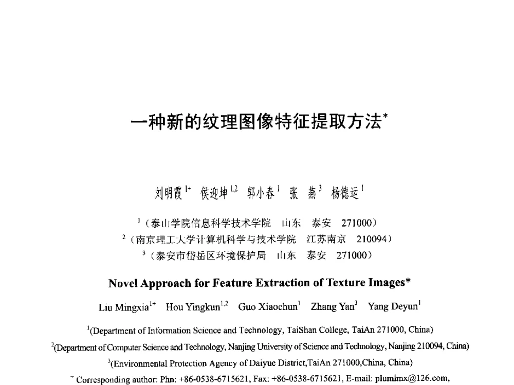 一种新的纹理图像特征提取方法 - 第六届智能CAD与数字娱乐学术会议