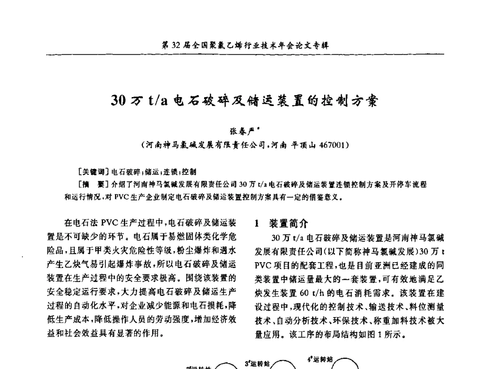 30万t_a电石破碎及储运装置的控制方案 - 第32届全国聚氯乙烯行业技术年会暨第2届“佳华杯”论文交流会