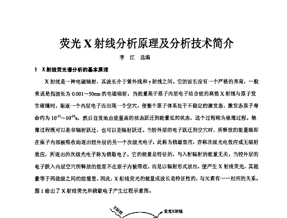荧光X射线分析原理及分析技术简介 - 第二届水泥X射线应用技术(培训)交流大会