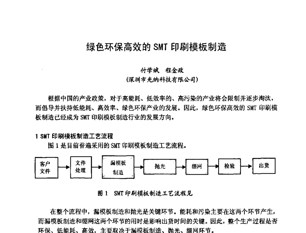 绿色环保高效的SMT印刷模板制造 - 2009中国高端SMT学术会议