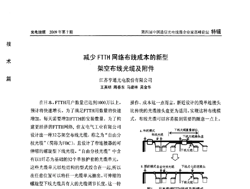 减少FTTH网络布线成本的新型架空布线光缆及附件 - 第四届中国通信光电线缆企业家高峰论坛