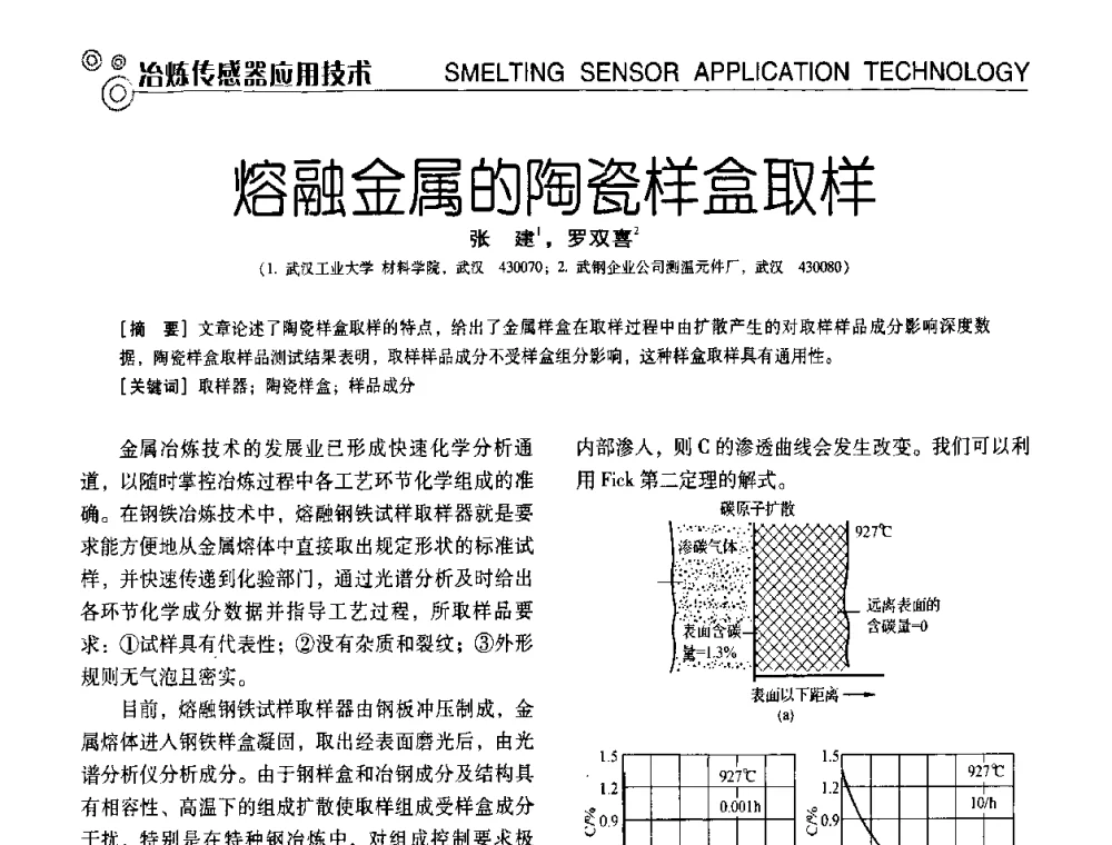 熔融金属的陶瓷样盒取样 - 中国计量协会冶金分会冶炼传感器专业委员会2009年会员代表大会及技术交流会